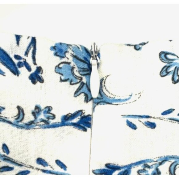 Kiel James Patrick Mini Dress Nautical Chinoiserie Cotton White Blue Size 12 N3 - Picture 7 of 12